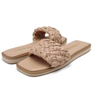 DREAM PAIRS Women's Square Open Toe Slide Sandal